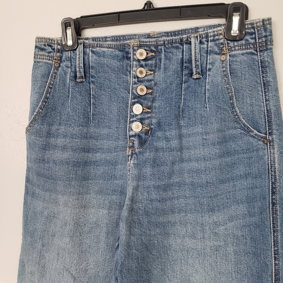 Kancan Jeans 7 27 Medium Wash Denim High Rise Wide Leg 5 Button Fly Y2K - Picture 3 of 7